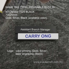 Name Tag CN Slot-in Alum<br>Semi color Printing<br>NTCN/Slot 7025 BLACK